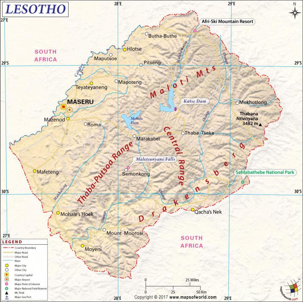 Lesoto mapa de imagens