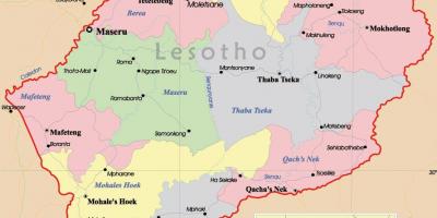 O mapa do Lesotho